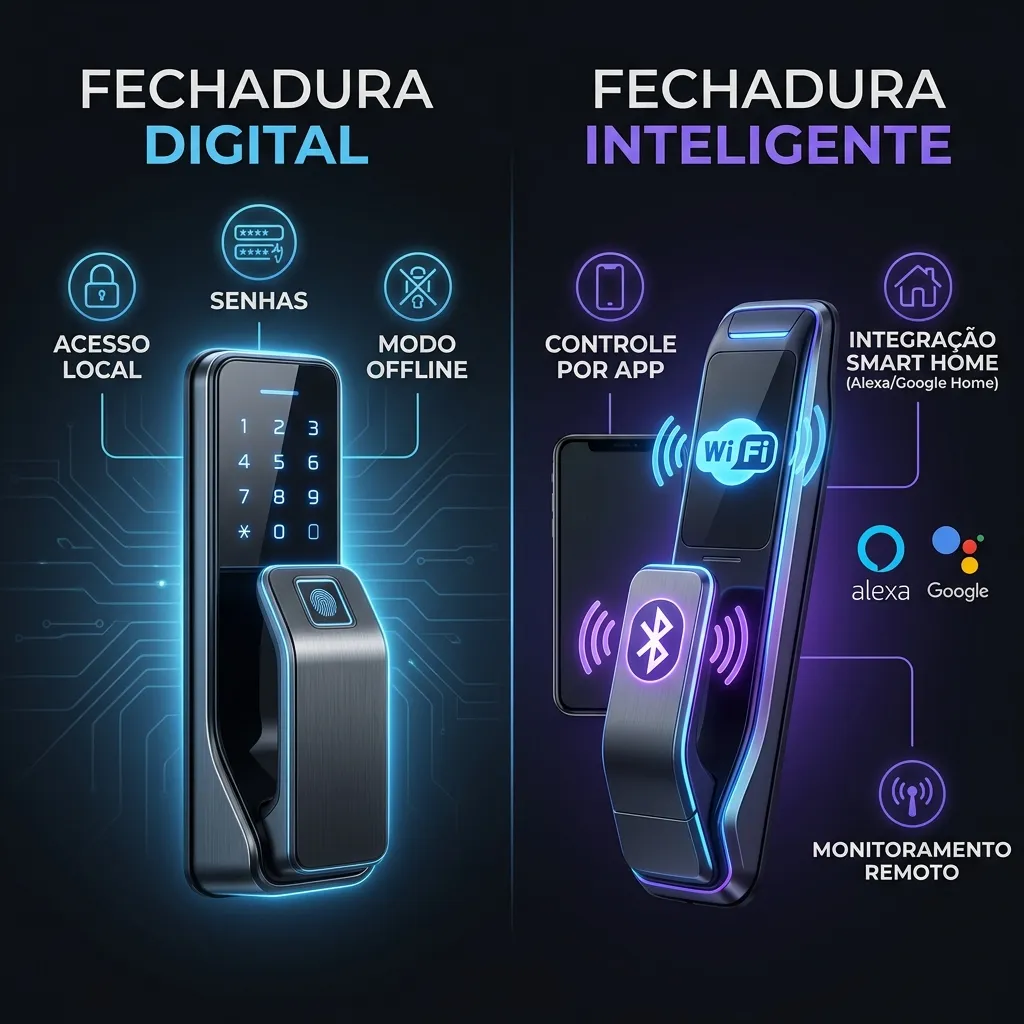 Diferença entre Fechadura Digital e Inteligente