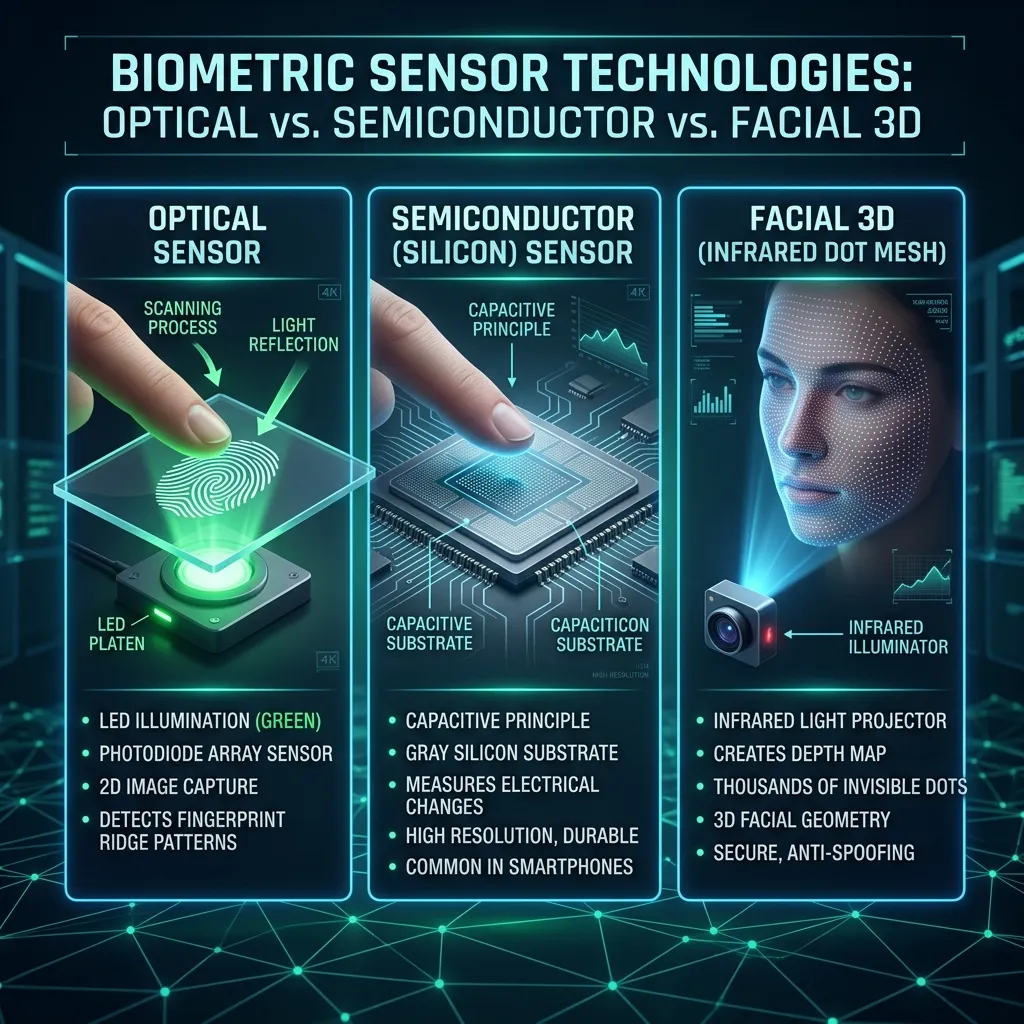 Comparativo de Tecnologias de Sensores Biométricos